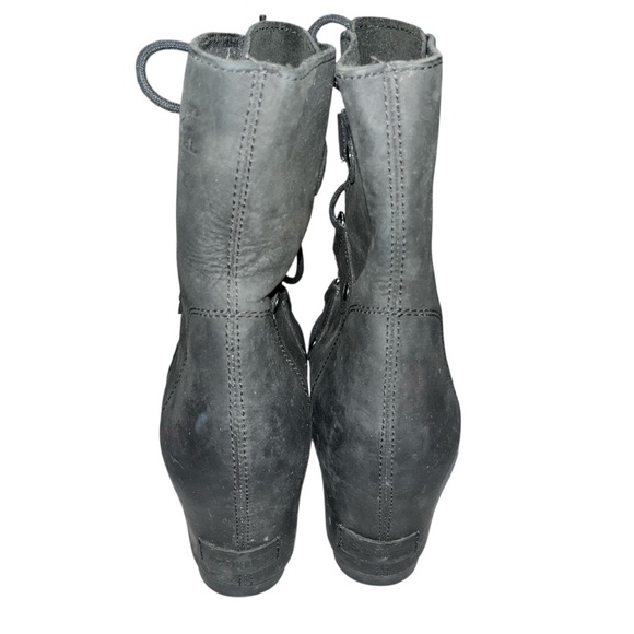 Sorel Black Nubuck Leather Joan Of Arctic Wedge Lace Up Boots size 11 - Picture 5 of 9